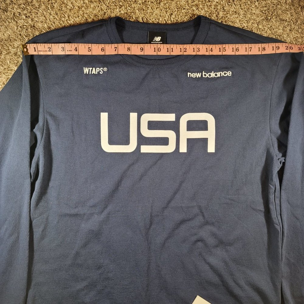 New Balance x WTAPS TC Jersey Long Sleeve T-shirt Men's Size Small MT01606 Blue - Picture 7 of 12